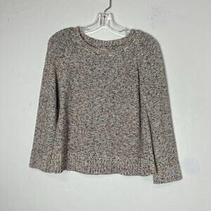 Lou & Grey for LOFT Rainbow Stitch Knit Boxy Pullover Crewneck Sweater size S